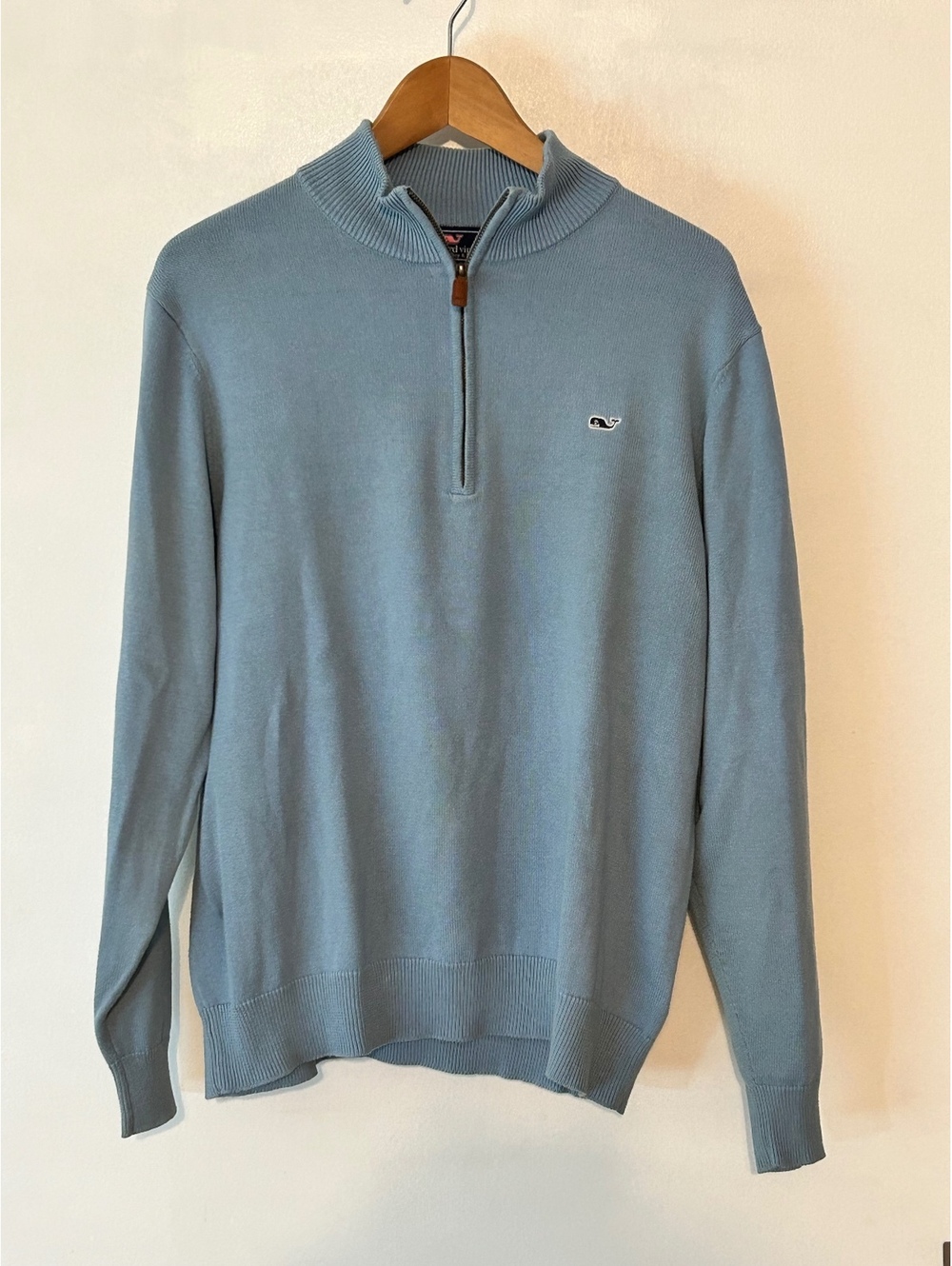 Vineyard Vines Men's Light Blue Half-Zip Pullover Sweater Medium